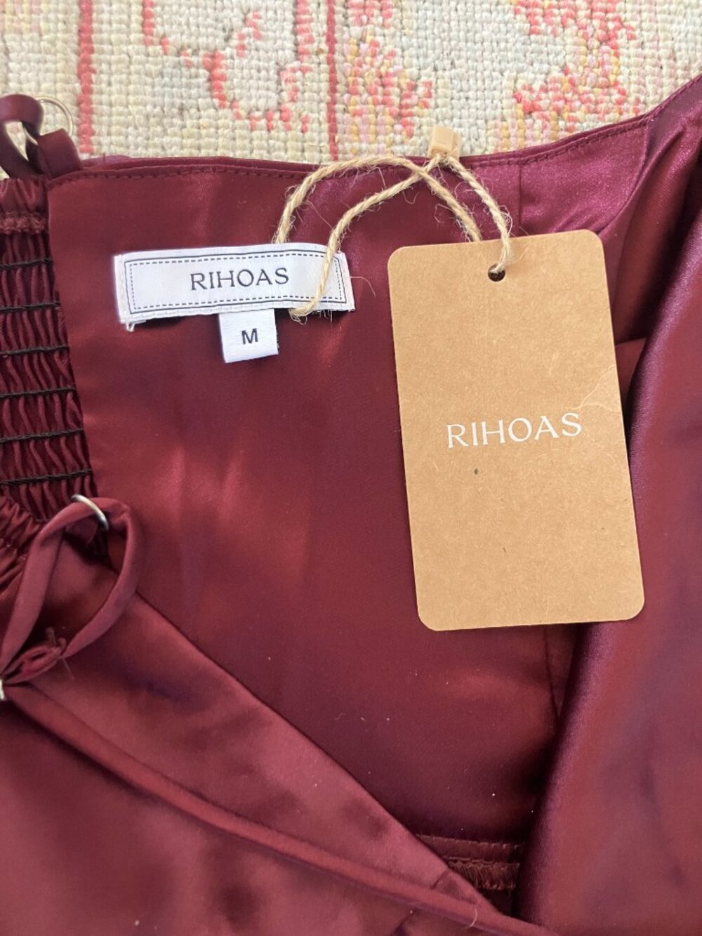 RIHOAS Red Satin Slip Dress, Never Worn - Picture 5 of 5